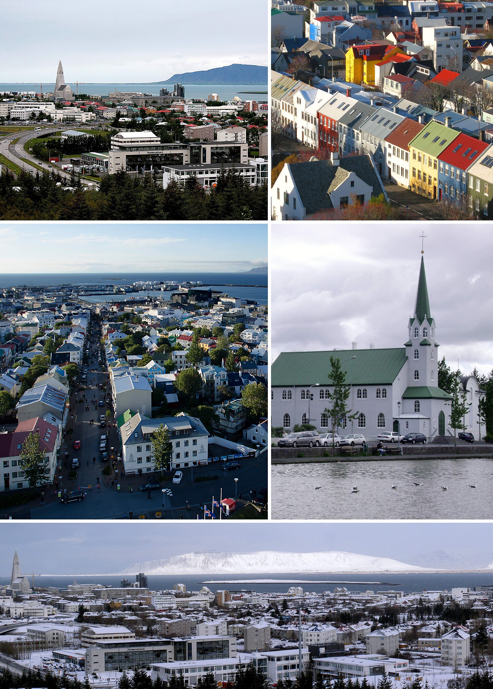 Foto real de referência turística de Reykjavik, Islândia